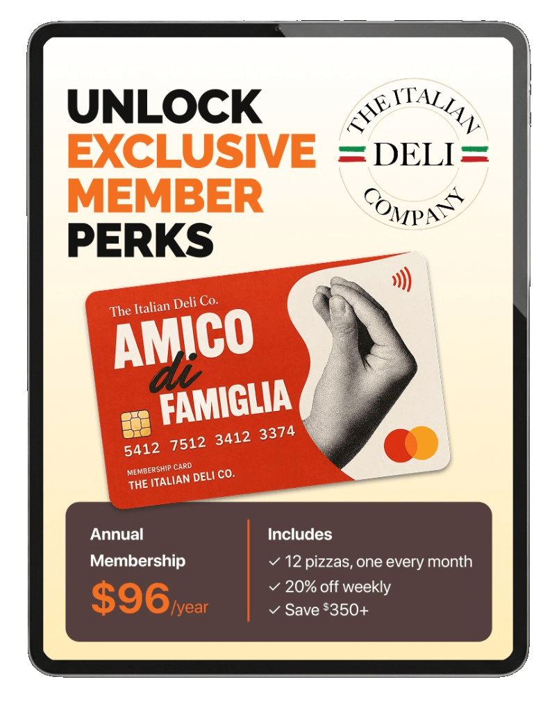 Unlock exclusive member perks — Amico di Famiglia membership